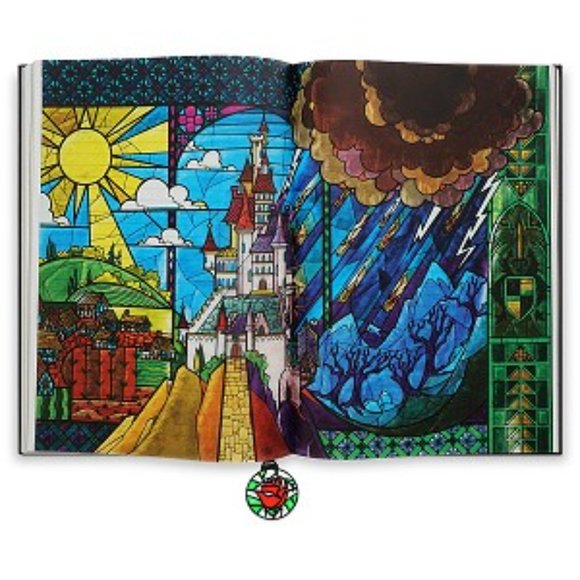 Disney Beauty And The Beast Replica Journal Stained‎ Glass Window RARE HTF - Picture 5 of 7